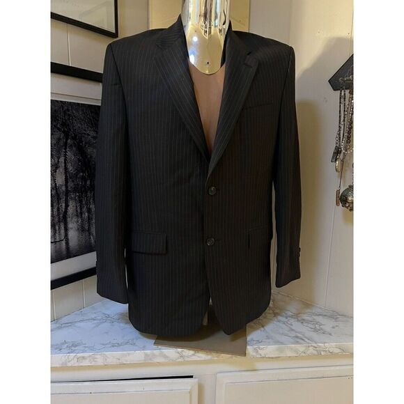 Ralph Lauren Dillard's 40 L Exc Pinstriped 100% Wool Sport Coat Vintage 1998 - Picture 1 of 8